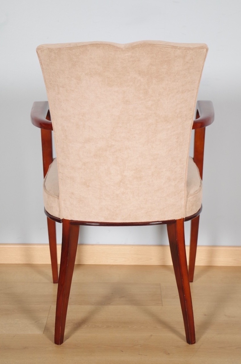 Pair Of Art Deco Bridge Chairs In Lacquer-finished Beech, Circa 1930-photo-6
