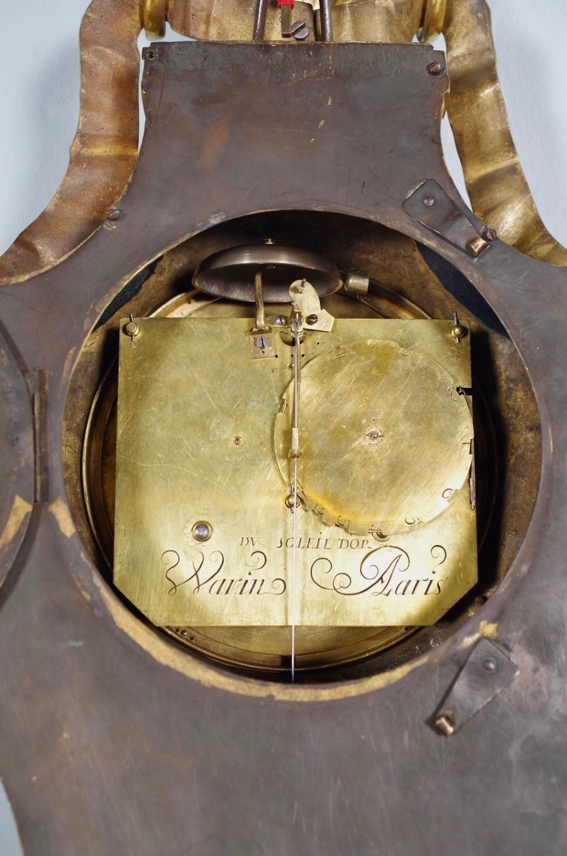 Cartel d'applique époque Louis XVI en bronze doré signé Warin, d'après Osmond-photo-7