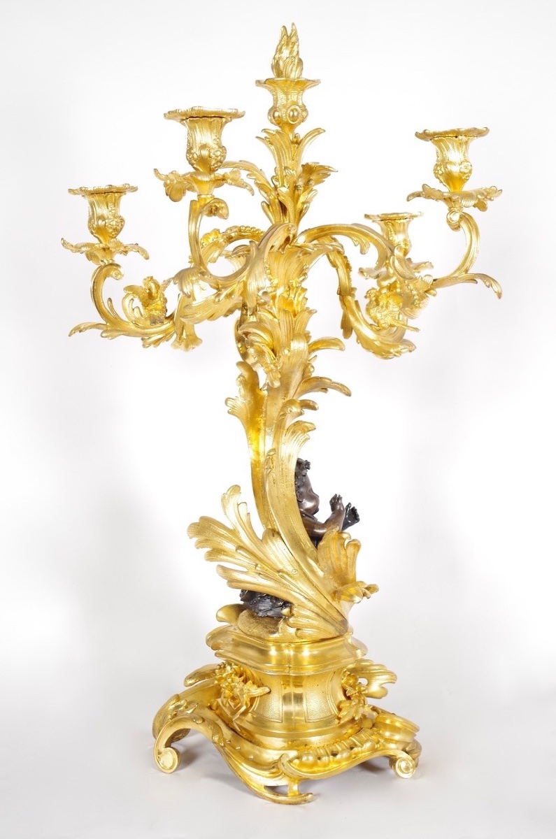 Louis XV-style Gilded Bronze Mantelpiece, Signed Victor Paillard -photo-8