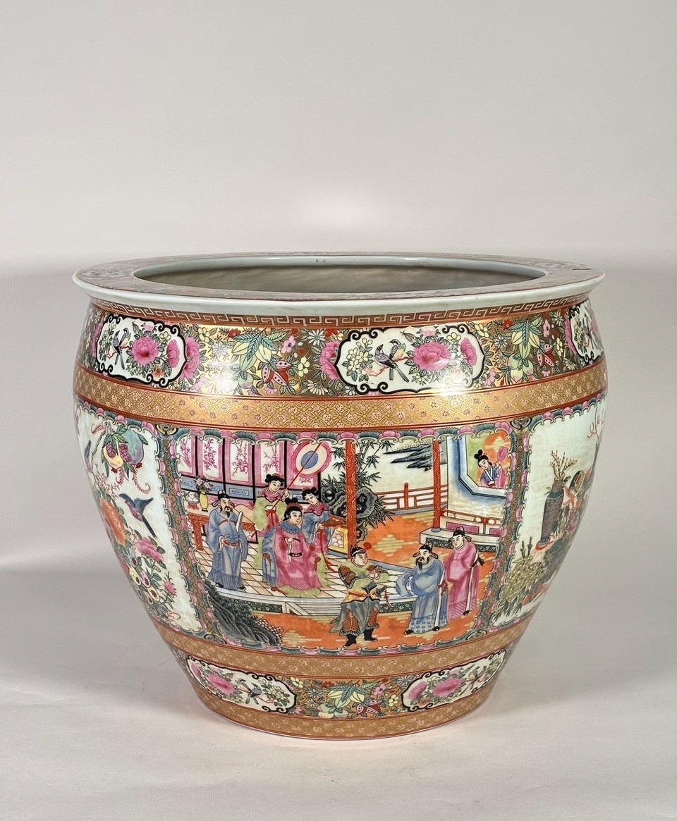 Large Chinese Aquarium Made Of Canton Porcelain, Circa 1880