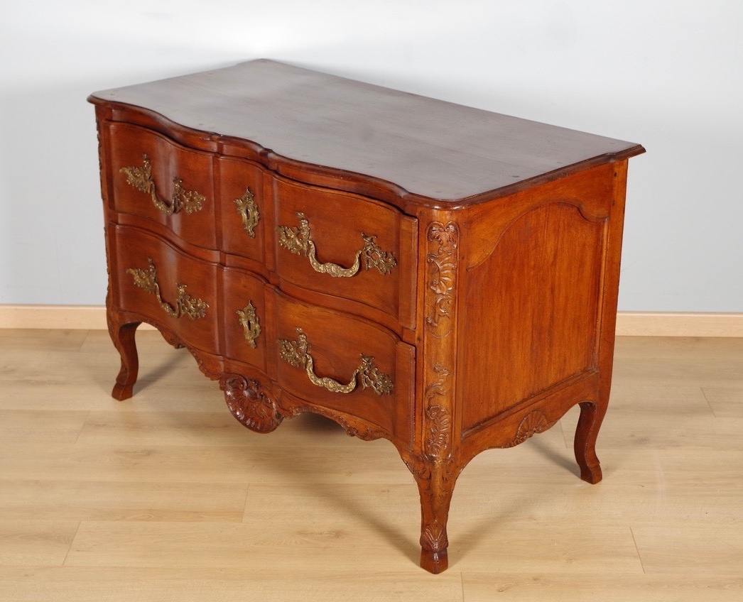 Regency-style Chest Of Drawers In Carved Walnut, Dauphiné, Circa 1720-photo-3