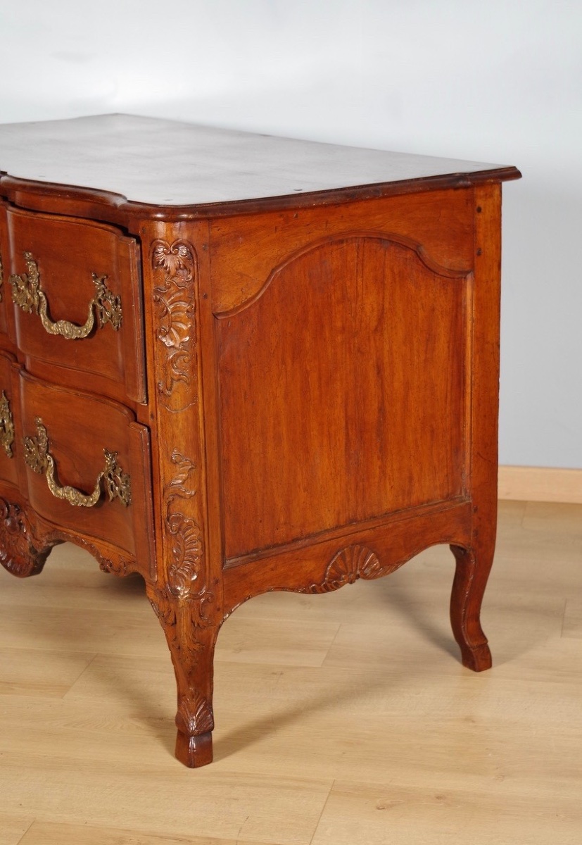 Regency-style Chest Of Drawers In Carved Walnut, Dauphiné, Circa 1720-photo-1