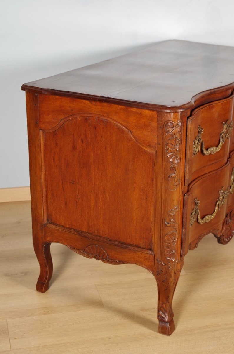 Regency-style Chest Of Drawers In Carved Walnut, Dauphiné, Circa 1720-photo-4