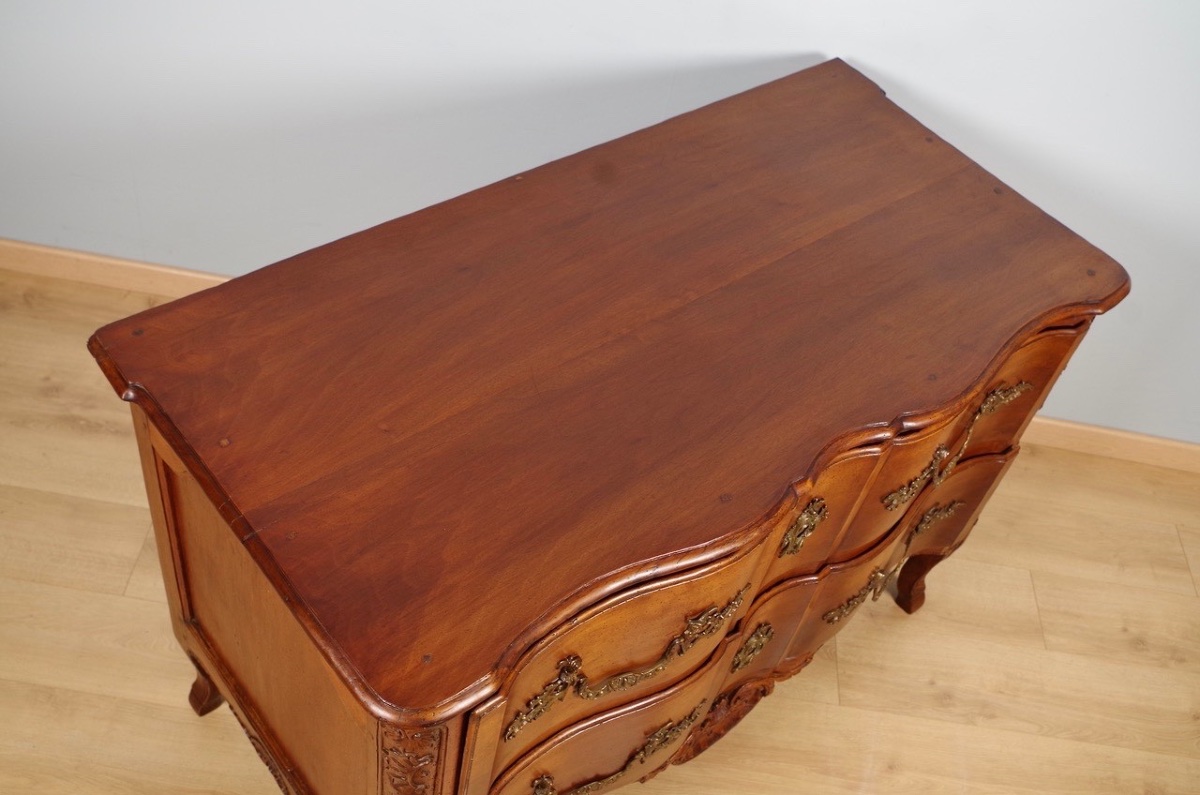 Regency-style Chest Of Drawers In Carved Walnut, Dauphiné, Circa 1720-photo-5