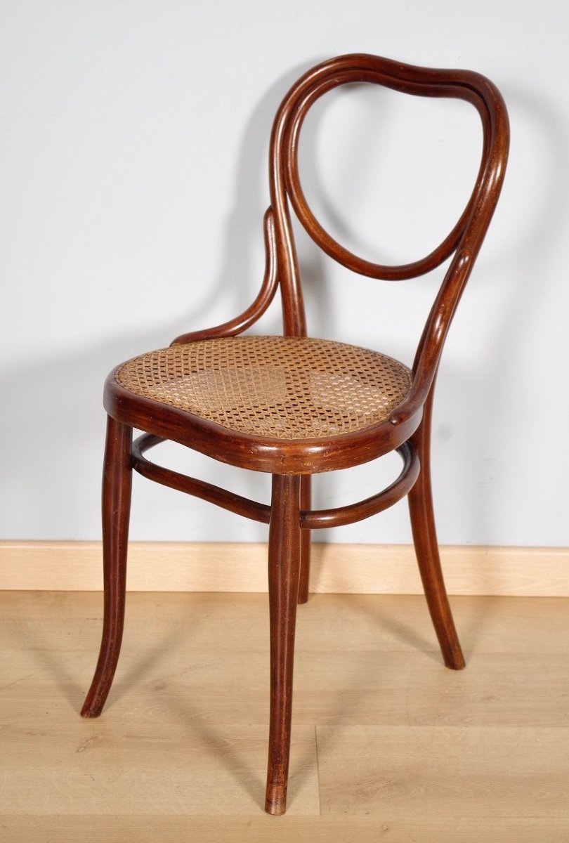 Set Of 6 Thonet No. 28 "heart" Chairs Made Of Bent Beech Wood, Circa 1900-photo-2