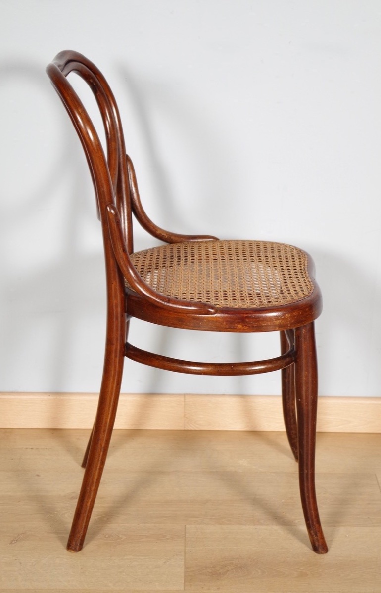 Set Of 6 Thonet No. 28 "heart" Chairs Made Of Bent Beech Wood, Circa 1900-photo-5