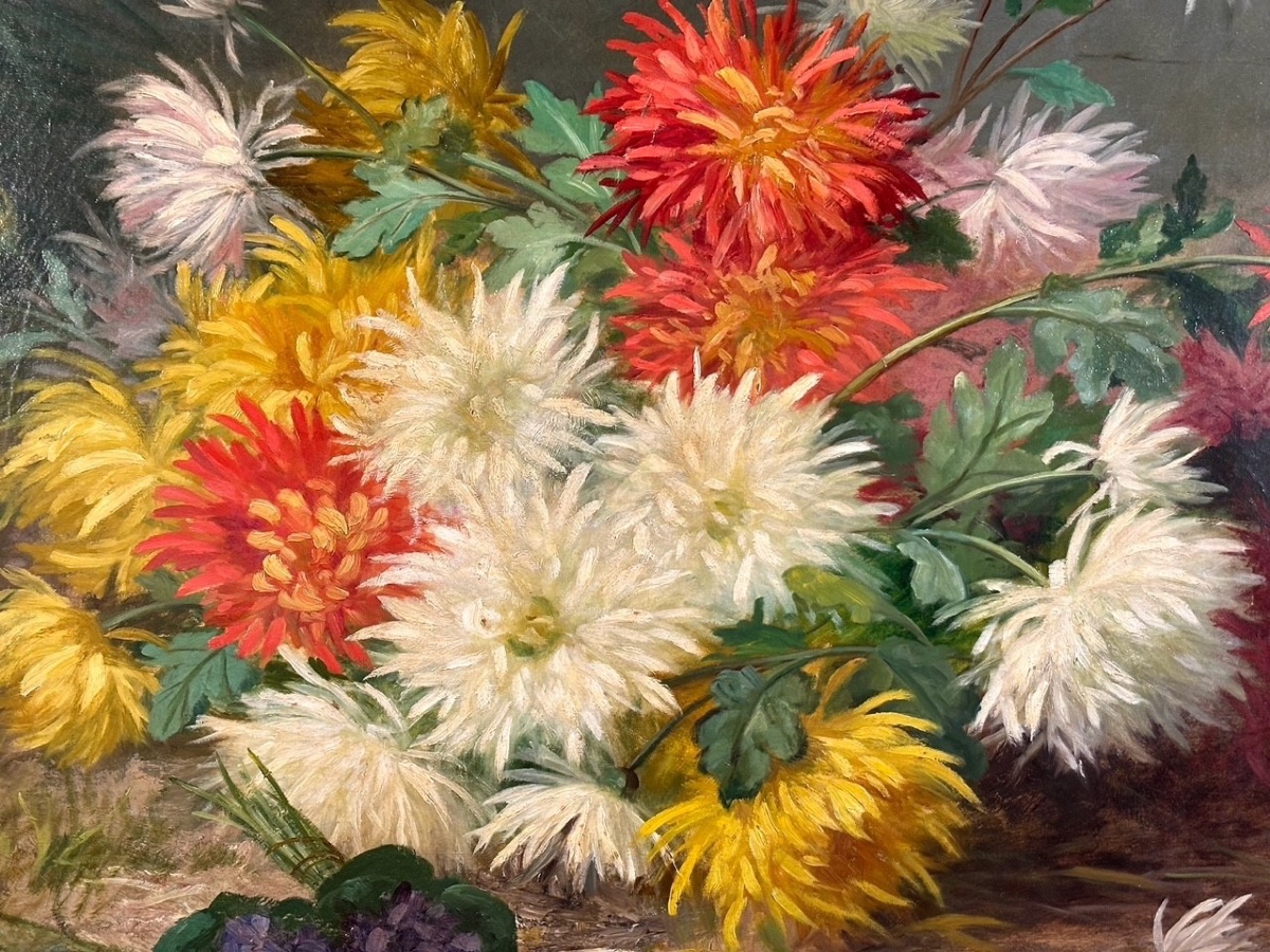 Barbaud-koch, Bouquet Of Flowers, Oil On Canvas, Signed, Gilded Frame-photo-4