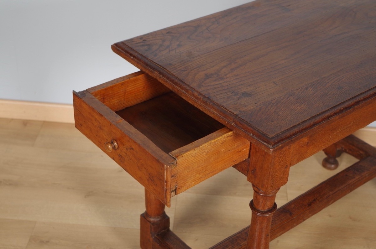 Louis XIII Writing Desk In Solid Oak, 17th Century-photo-4