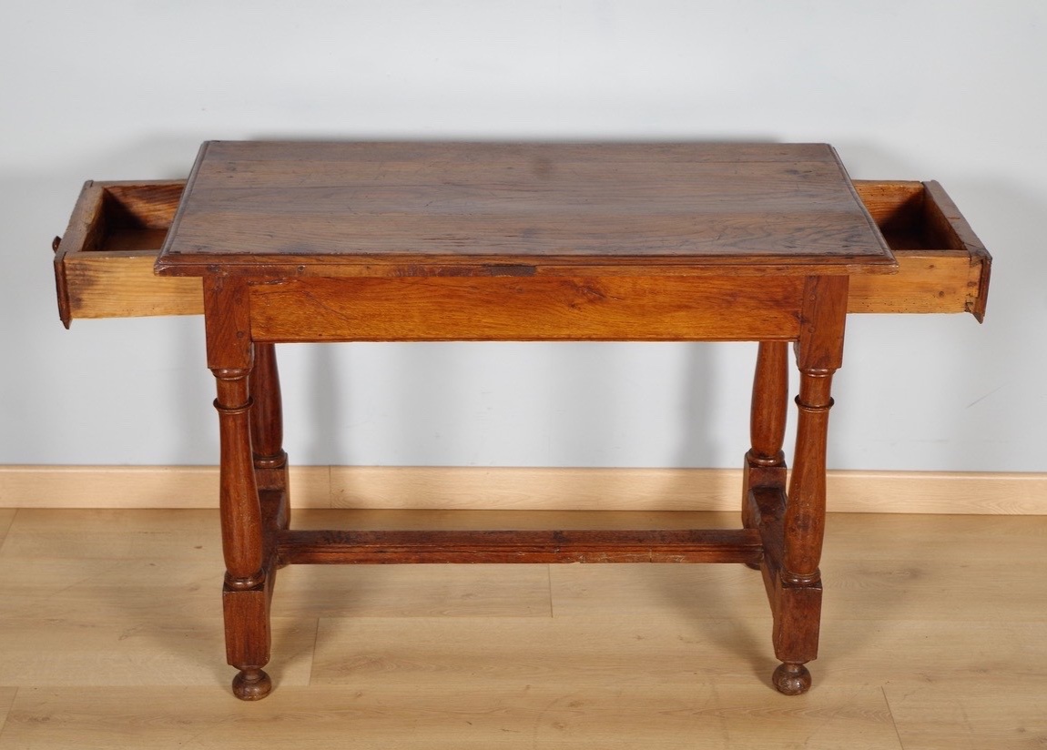 Louis XIII Writing Desk In Solid Oak, 17th Century-photo-3