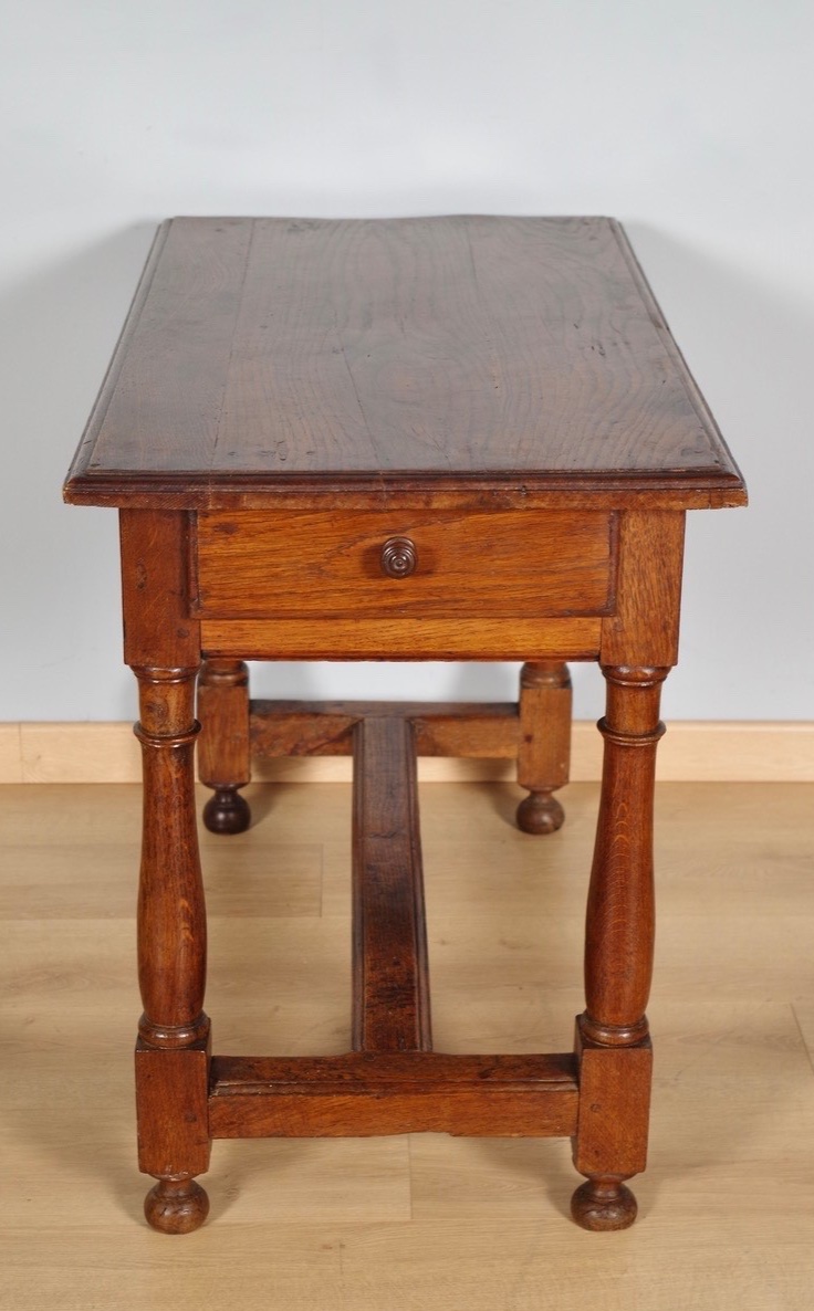 Louis XIII Writing Desk In Solid Oak, 17th Century-photo-4