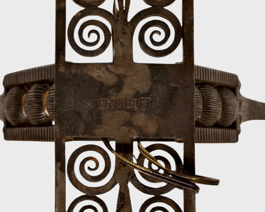 Applique Art déco en fer forgé et patiné signée Charles Piguet, vers 1930-photo-8