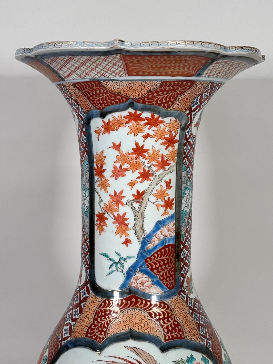 Large Japanese Vase Made Of Arita Porcelain With Imari Decoration, 19th Century-photo-2