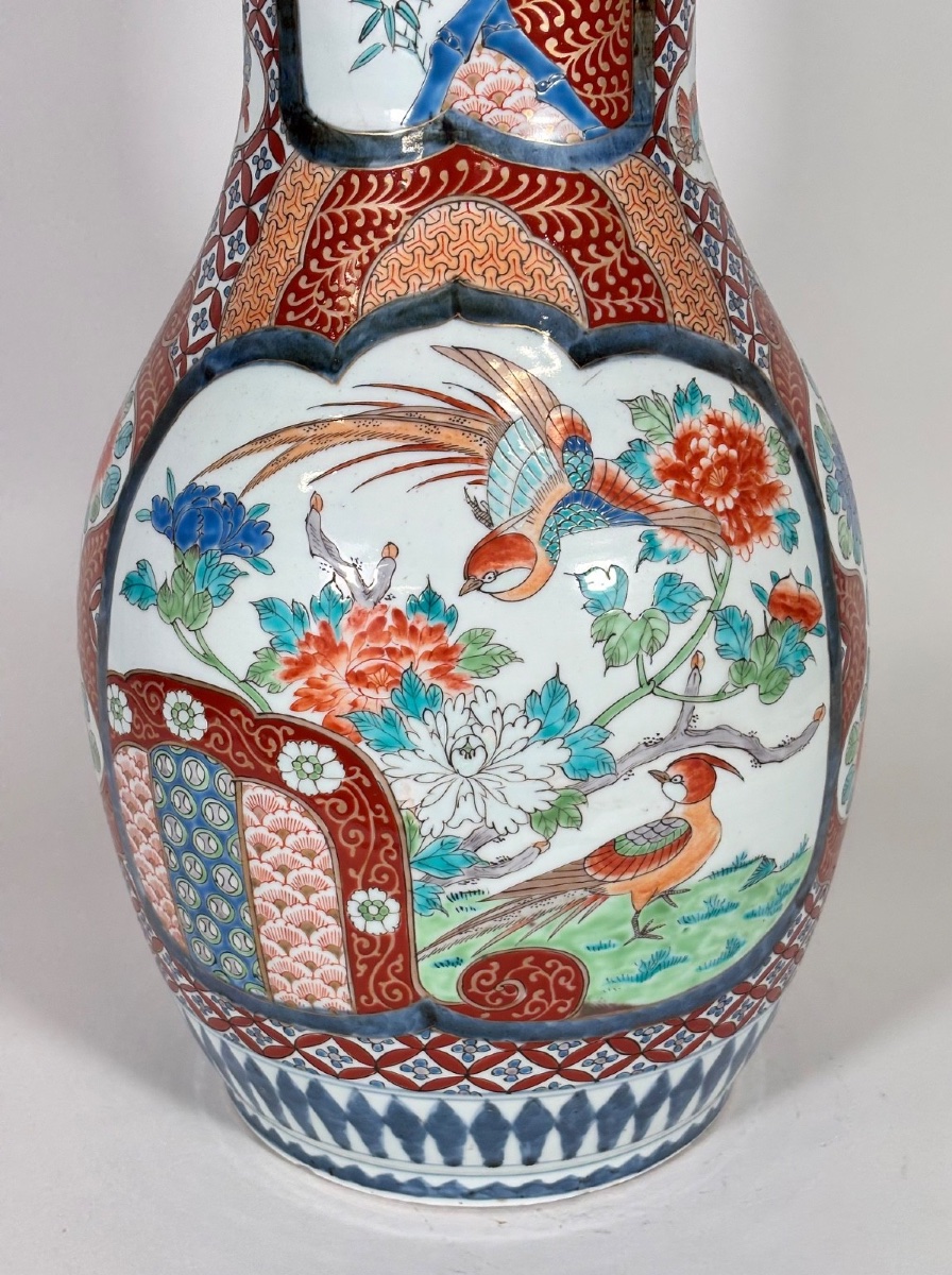Large Japanese Vase Made Of Arita Porcelain With Imari Decoration, 19th Century-photo-3