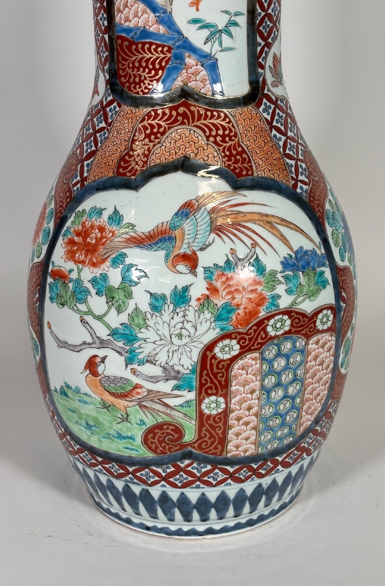 Large Japanese Vase Made Of Arita Porcelain With Imari Decoration, 19th Century-photo-2