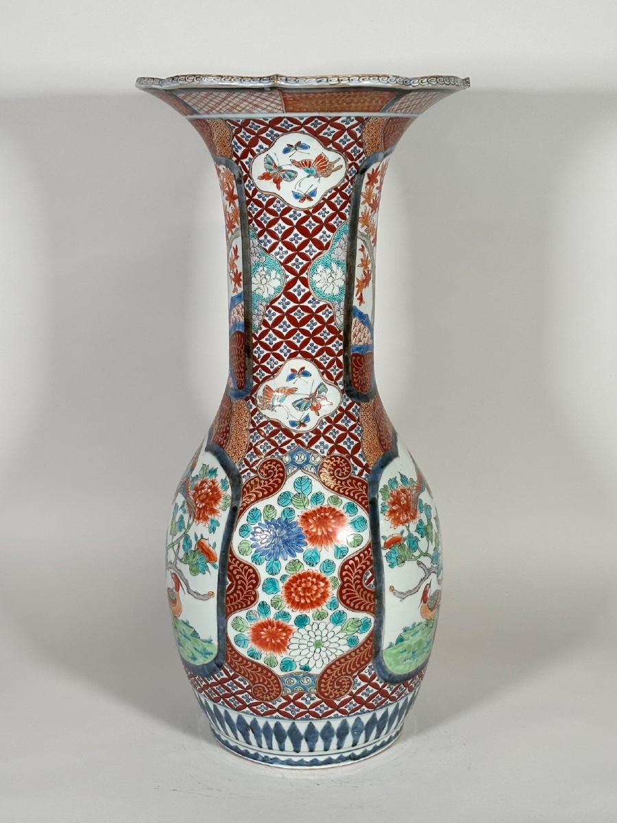 Large Japanese Vase Made Of Arita Porcelain With Imari Decoration, 19th Century-photo-3