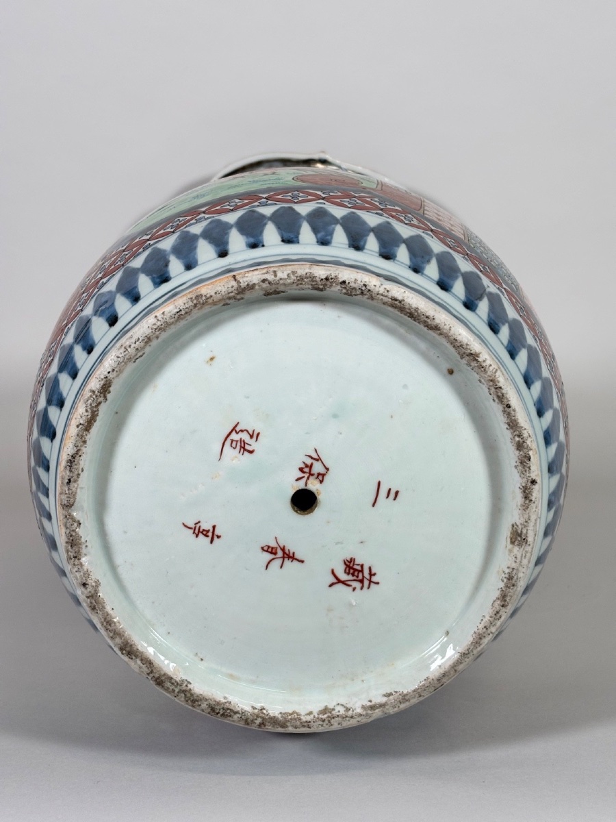 Large Japanese Vase Made Of Arita Porcelain With Imari Decoration, 19th Century-photo-5