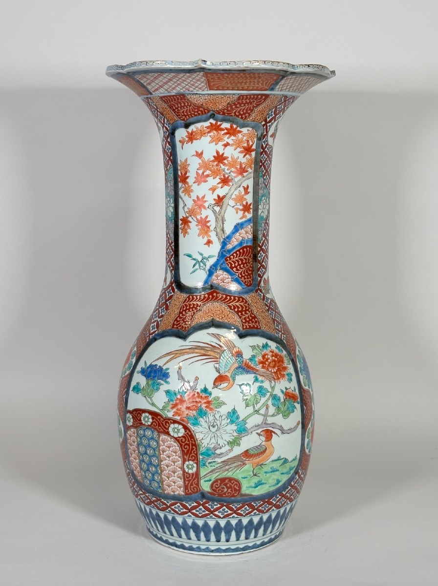 Large Japanese Vase Made Of Arita Porcelain With Imari Decoration, 19th Century