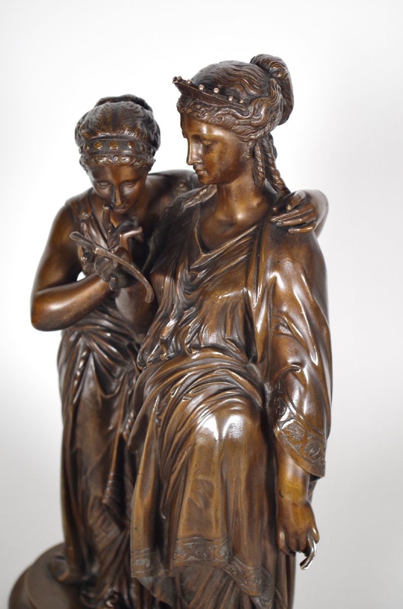 *la Lettre*, A Patinated Bronze Sculpture Signed By Jean-louis Grégoire, With The Foundry's Mark-photo-2