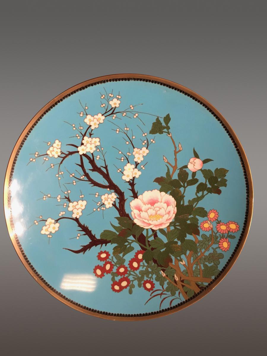 Enamelled Enamel Plate Japan Late Nineteenth Century.-photo-2