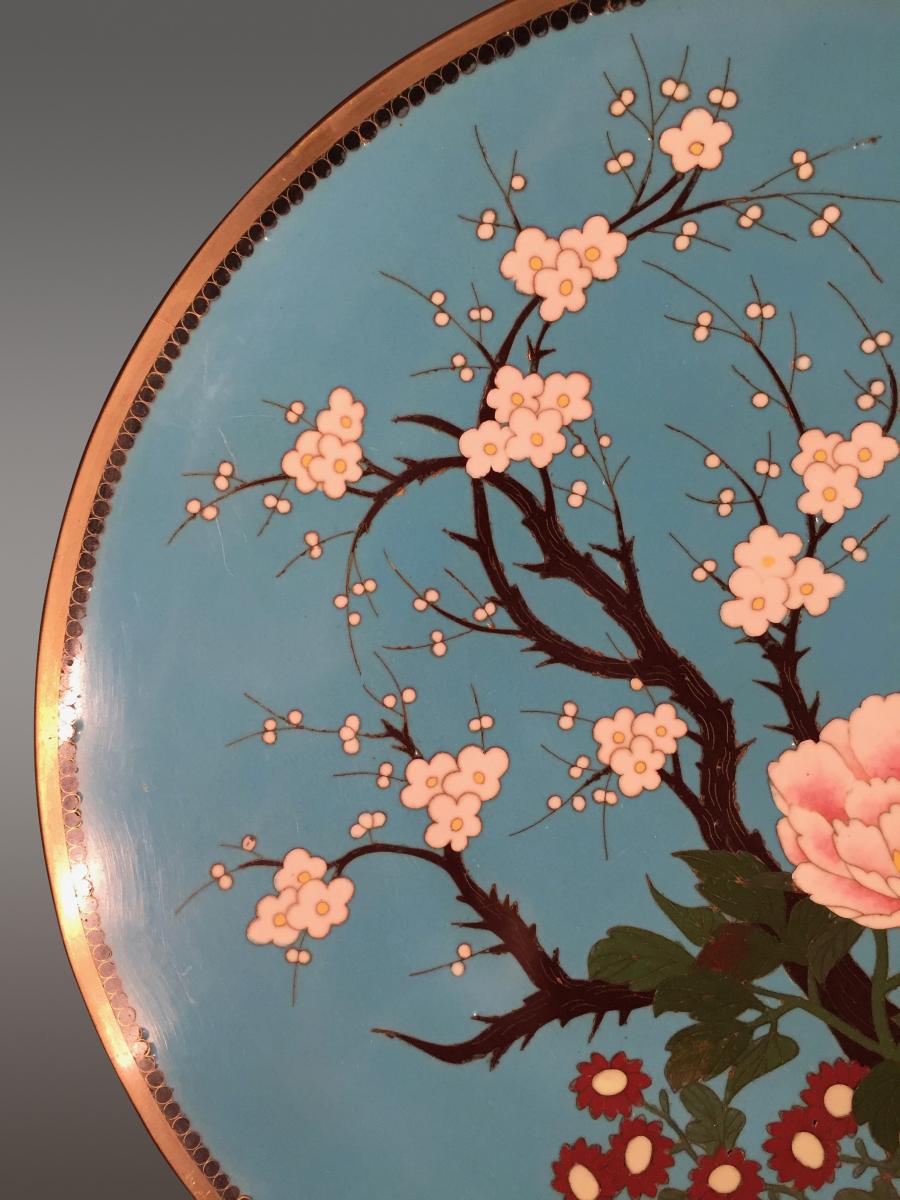 Enamelled Enamel Plate Japan Late Nineteenth Century.-photo-2