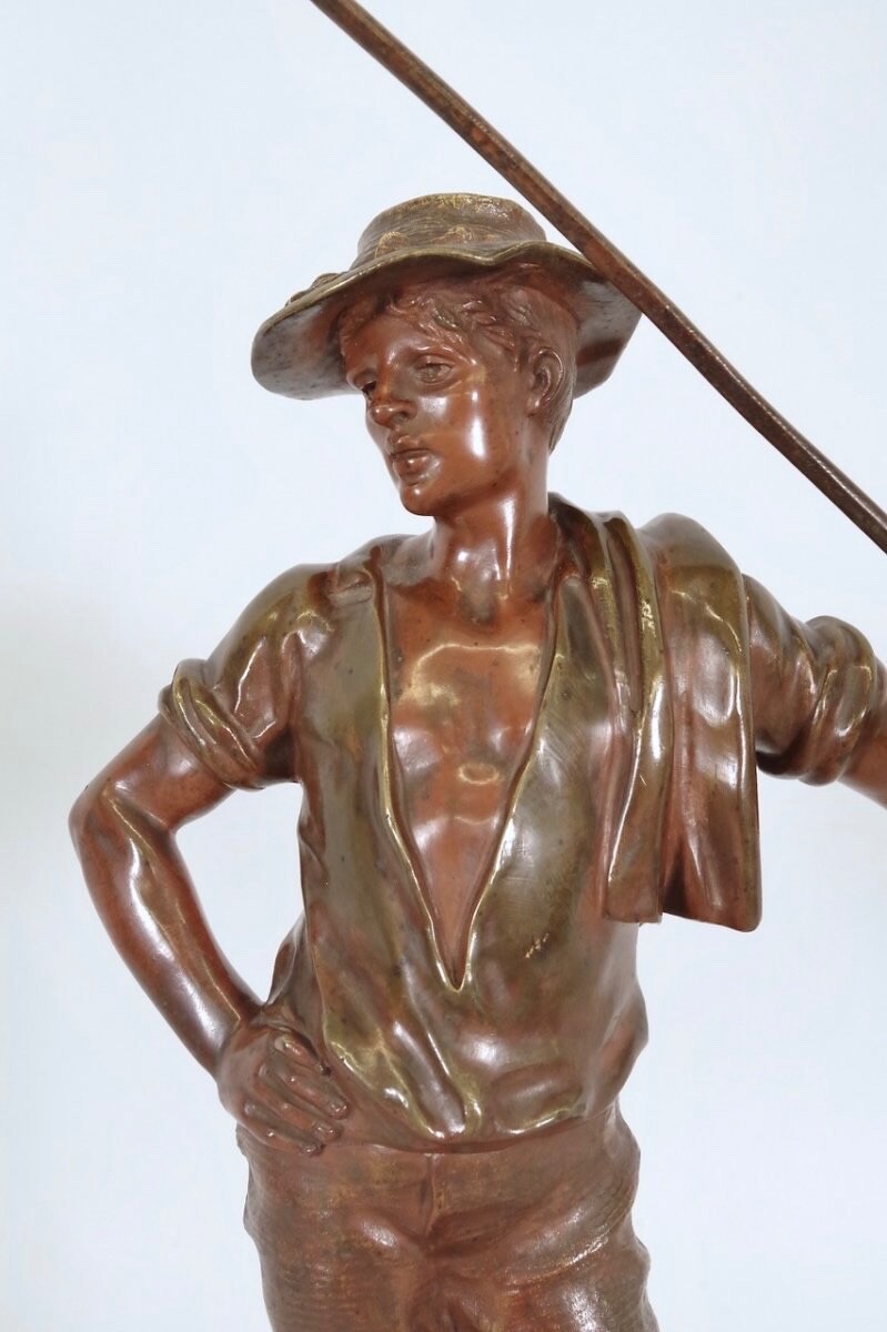 Bronze Sculpture Le Soir By Marcel Debut-photo-2