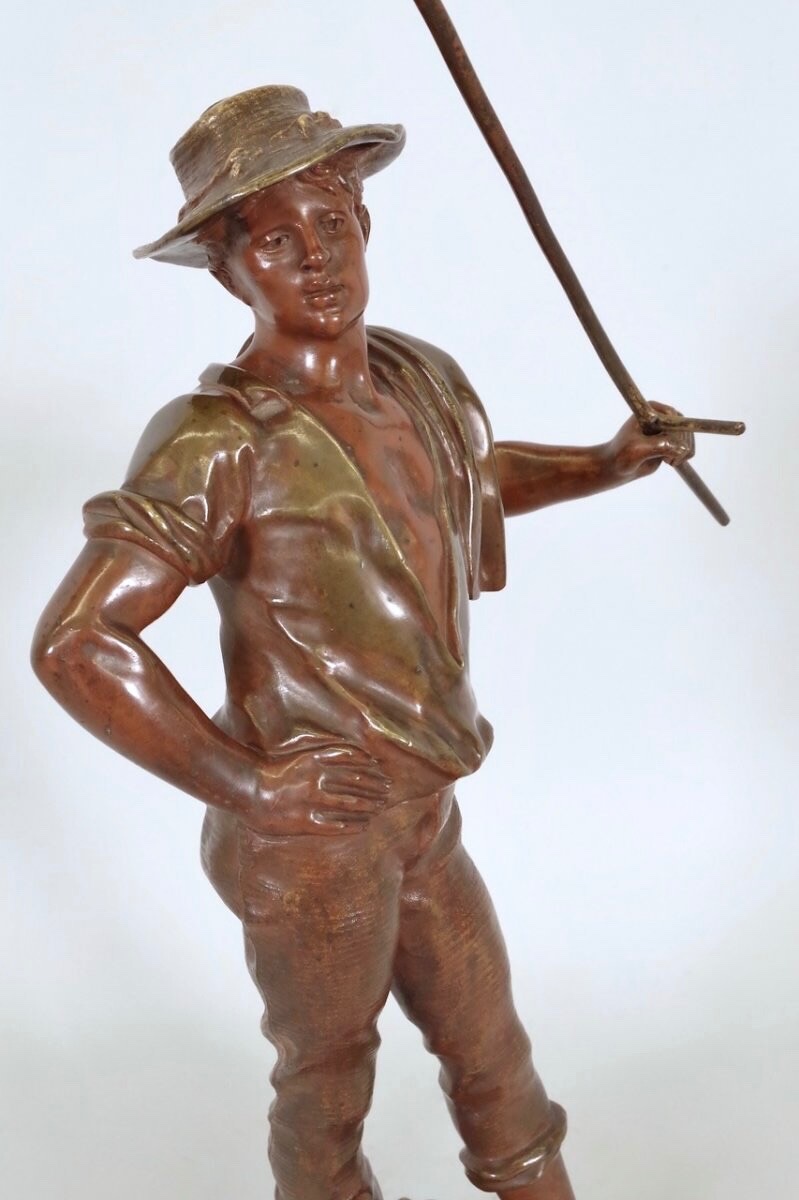Bronze Sculpture Le Soir By Marcel Debut-photo-3