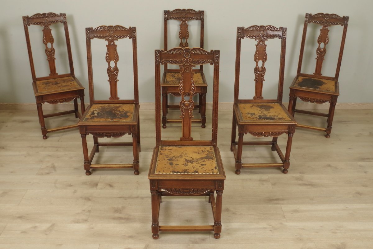 Douze chaises de salle à manger style Renaissance-photo-2