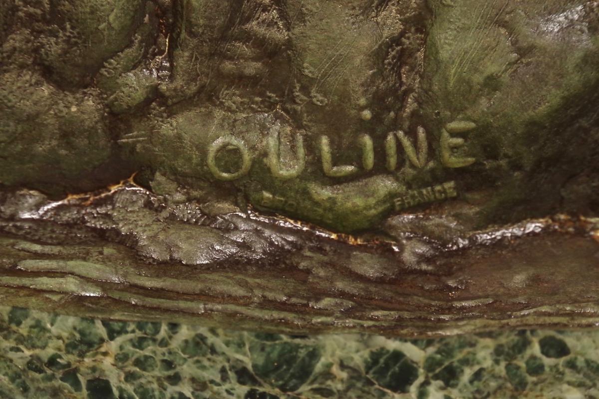 Bronze Art-deco Signed Ouline-photo-4