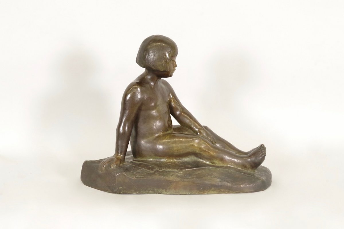 Bronze Diane Enfant Par E.Forestier -photo-2