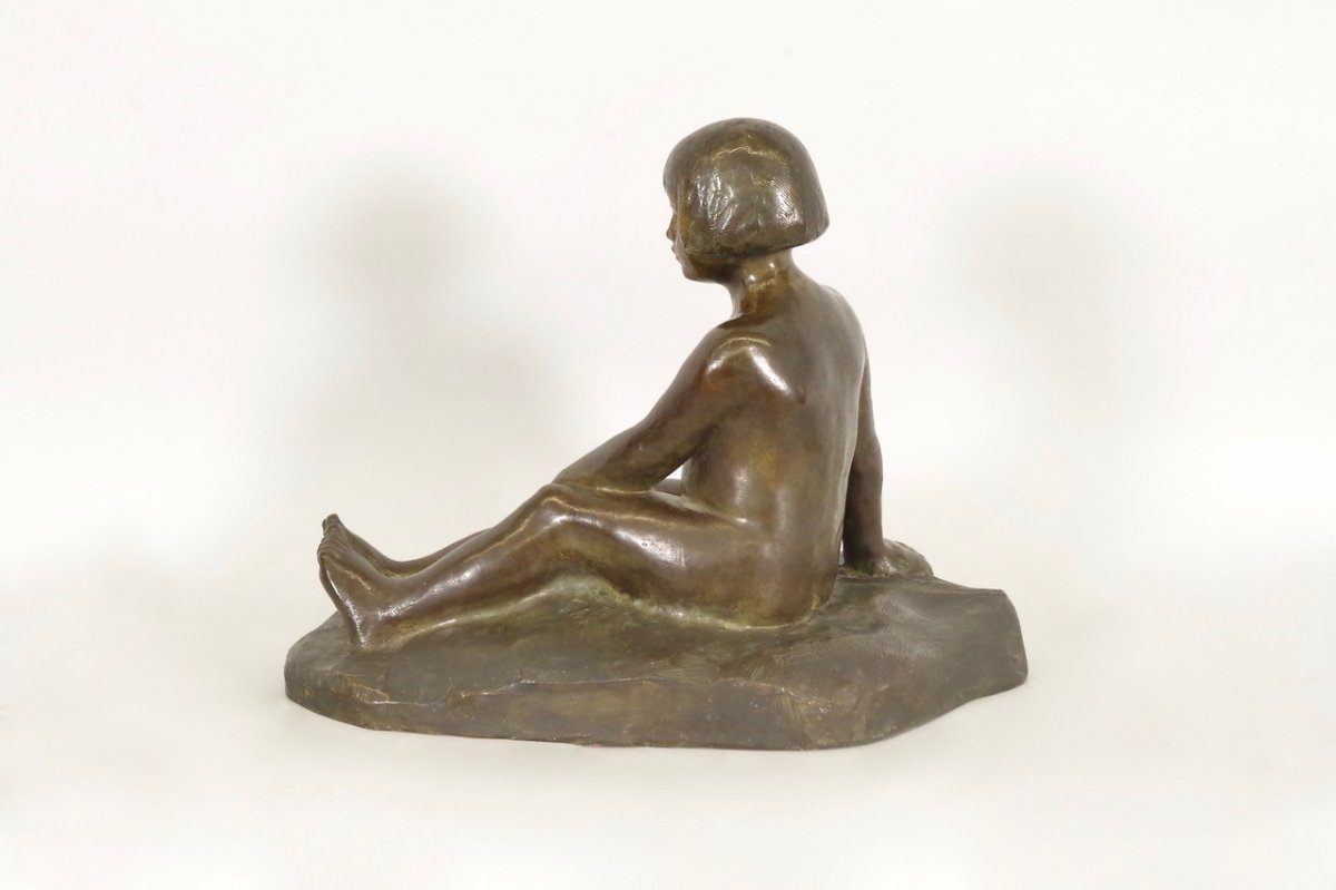 Bronze Diane Child By E.forestier-photo-4