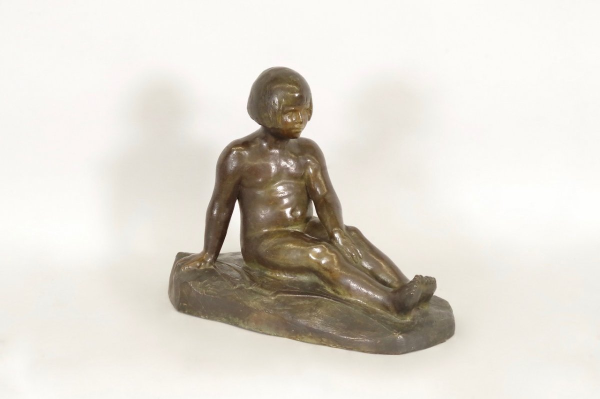 Bronze Diane Child By E.forestier