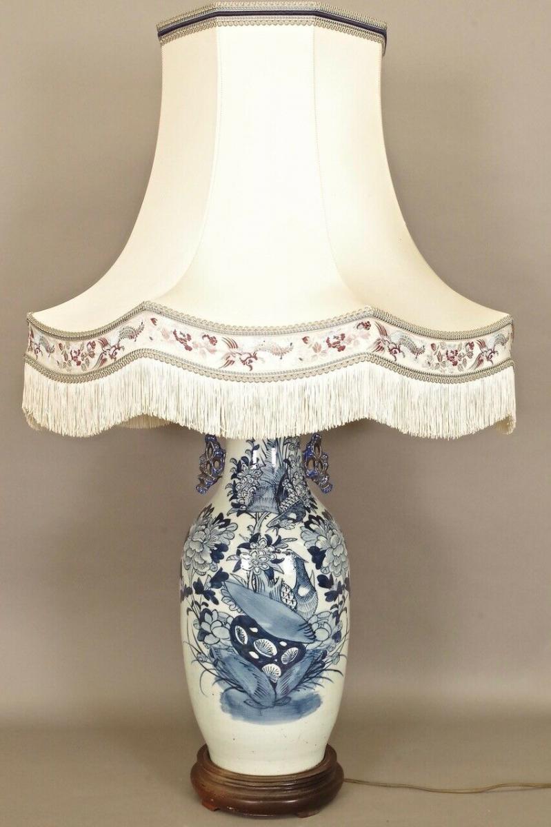 Grande Lampe Chinoise En Porcelaine