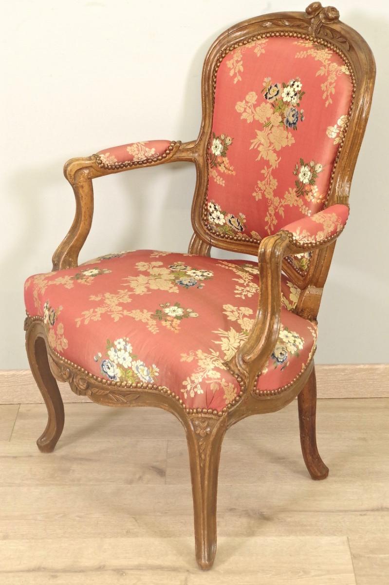 Fauteuil Cabriolet époque Louis XV -photo-2