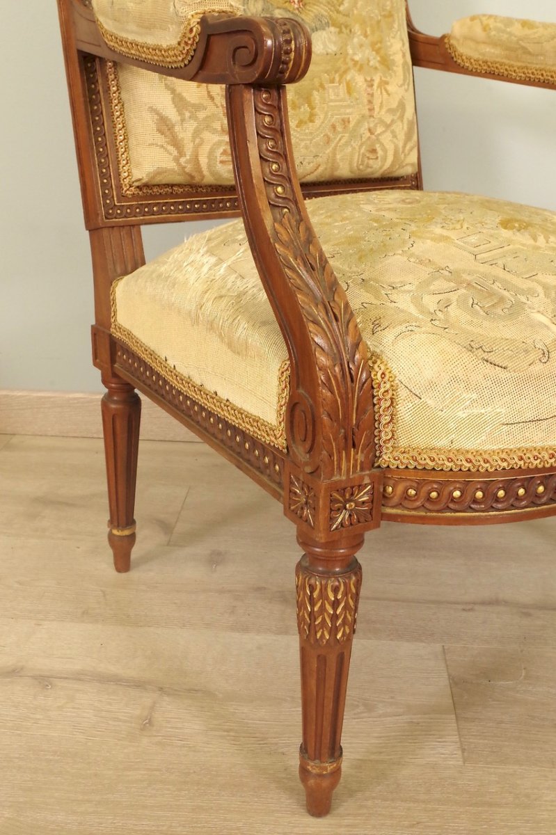 Quatre fauteuils style Louis XVI-photo-2