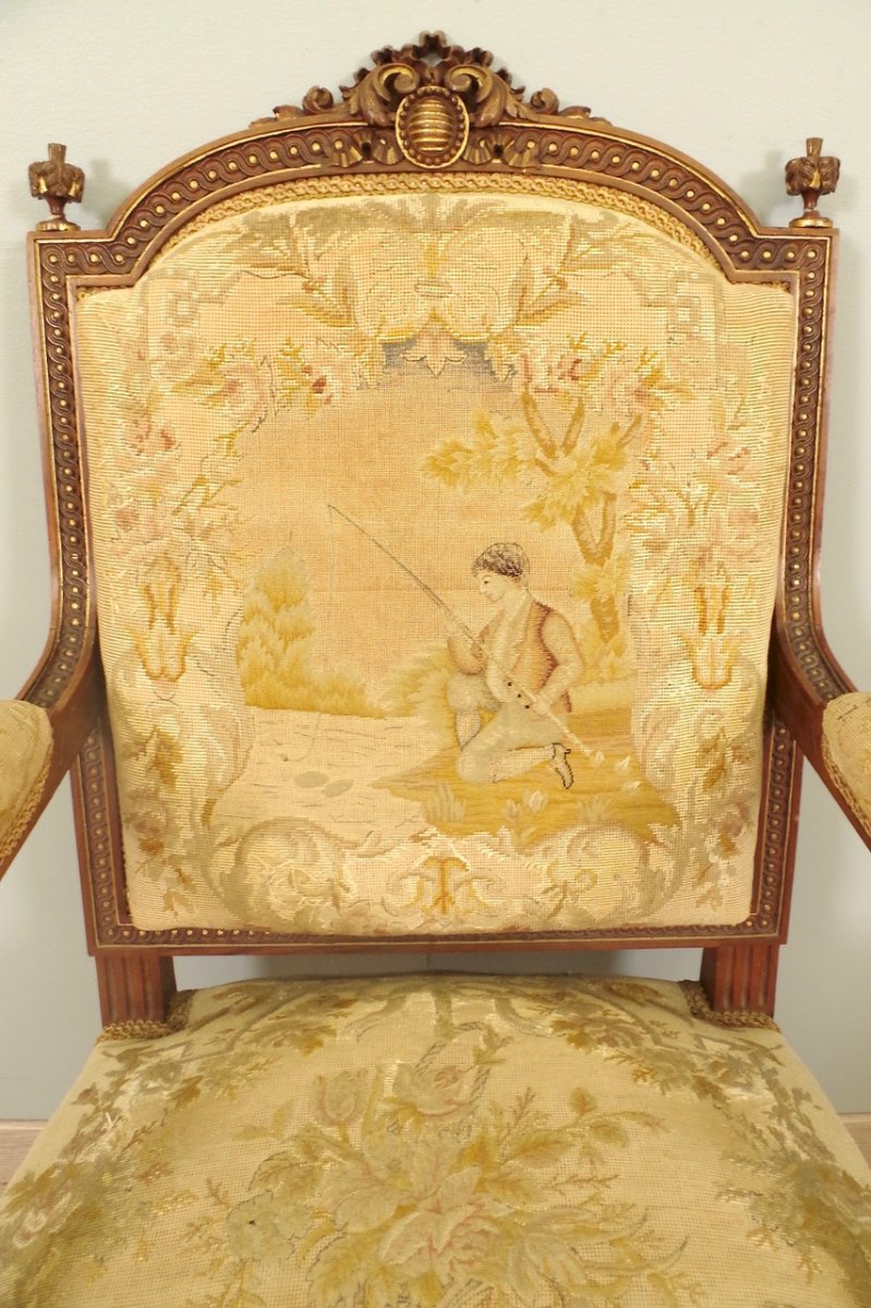 Quatre fauteuils style Louis XVI-photo-7