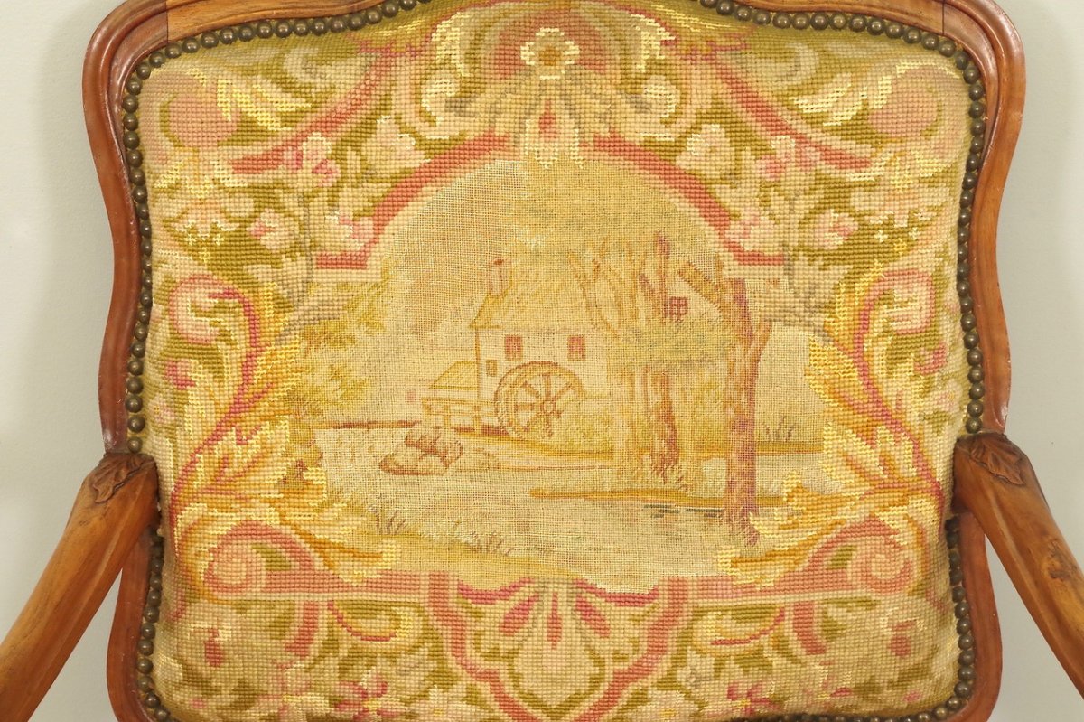 Fauteuil style Régence petit point-photo-1