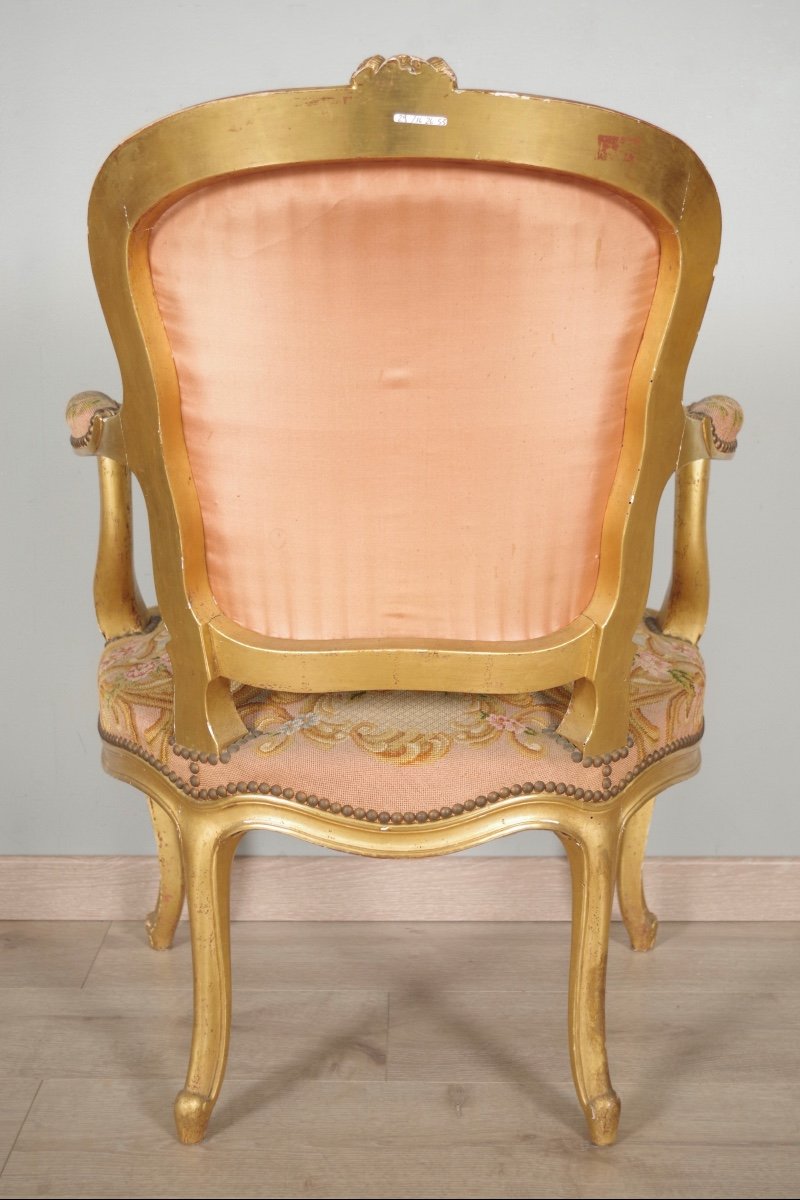 Fauteuils style Louis XV petit point-photo-6