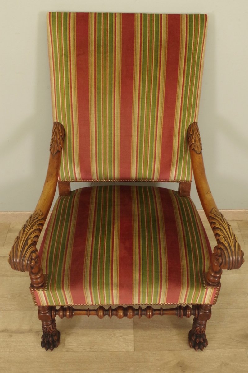 Paire De Fauteuils Style Louis XIII -photo-7