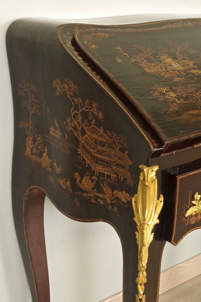 Bureau De Pente Laque De Chine Style Louis XV-photo-5