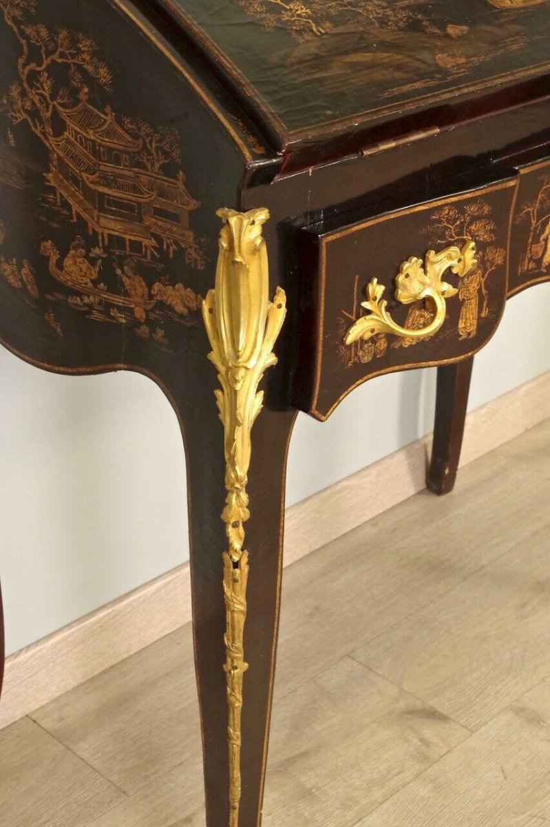 Bureau De Pente Laque De Chine Style Louis XV-photo-6