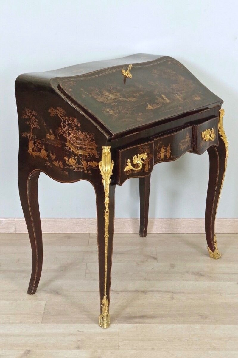 Chinese Lacquer Slope Desk Louis XV Style-photo-1