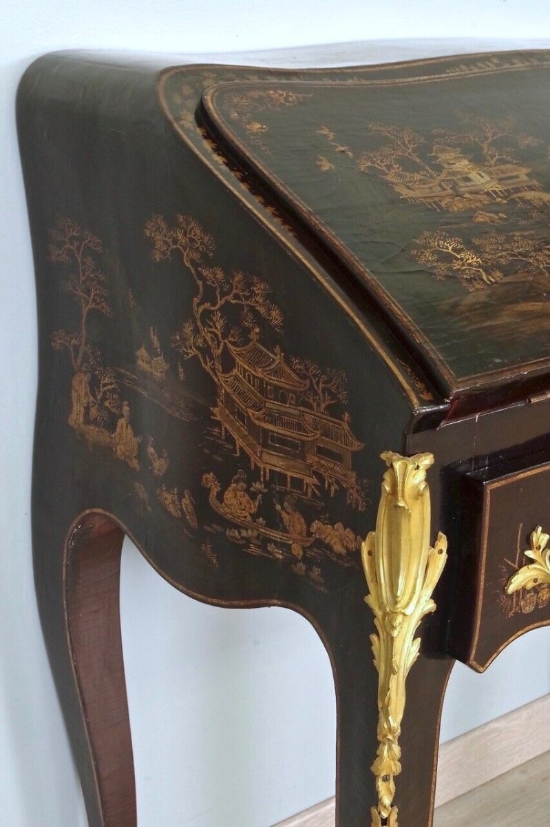 Chinese Lacquer Slope Desk Louis XV Style-photo-2