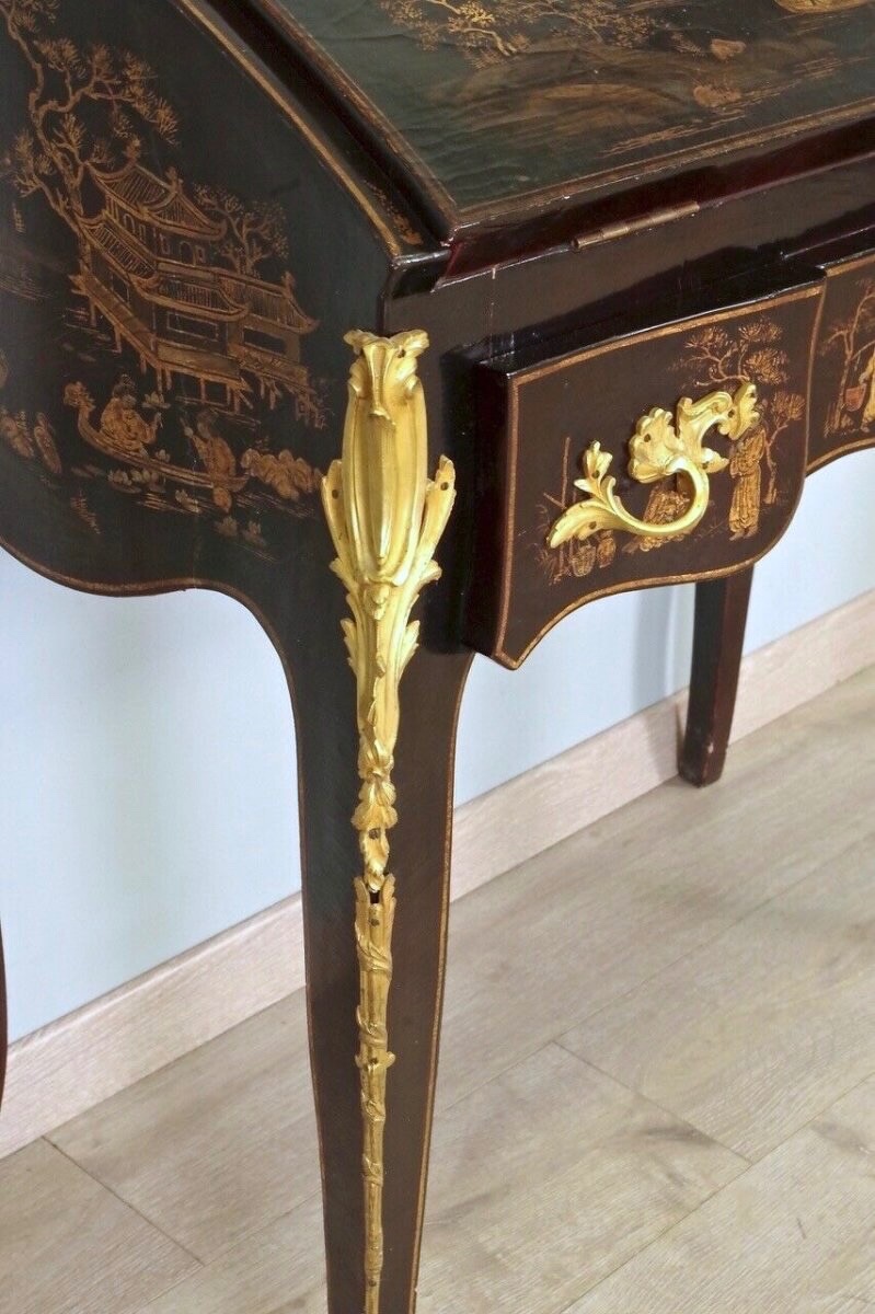 Chinese Lacquer Slope Desk Louis XV Style-photo-3