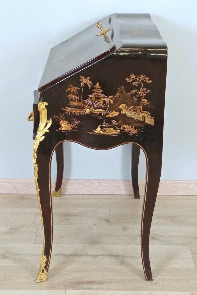 Chinese Lacquer Slope Desk Louis XV Style-photo-7