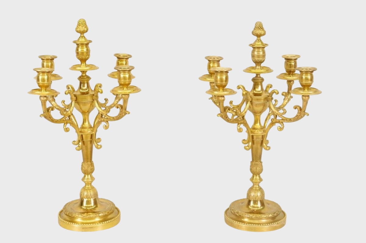 Paire De Candélabres Style Louis XVI