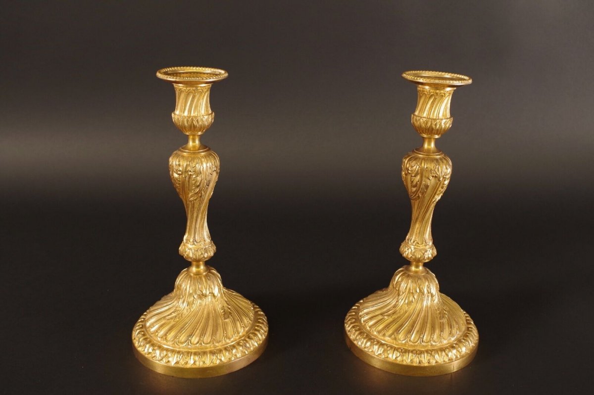 Pair Of Candlesticks Louis XVI Style-photo-2