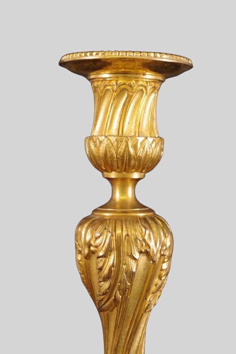 Paire de bougeoirs style Louis XVI-photo-1