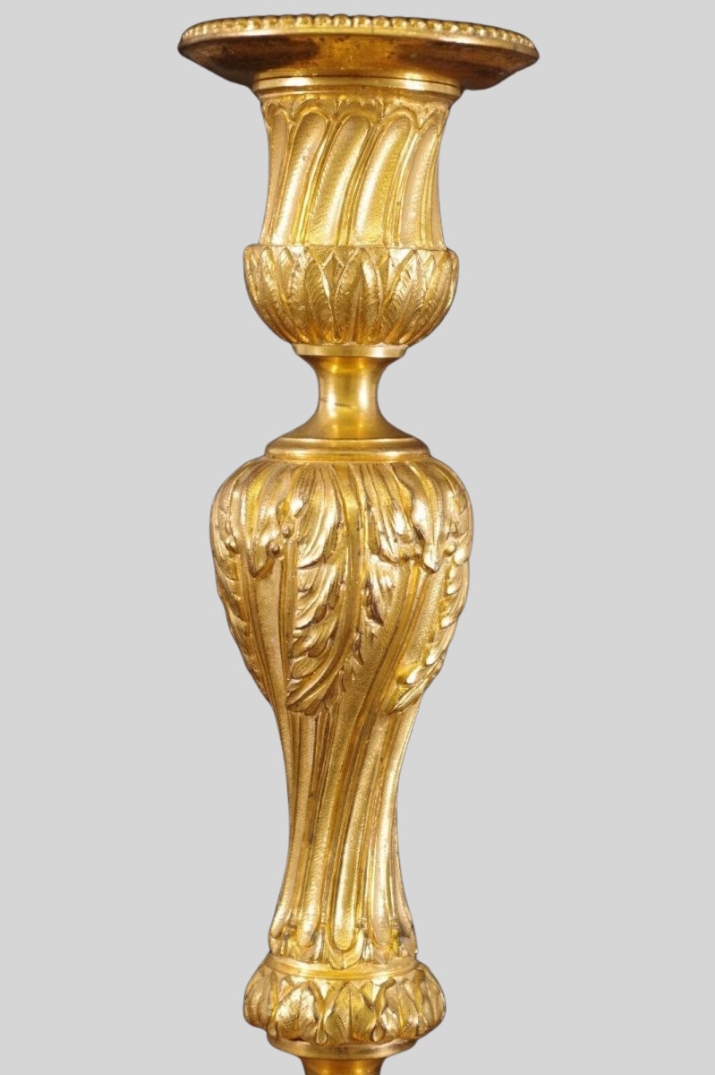 Paire de bougeoirs style Louis XVI-photo-2