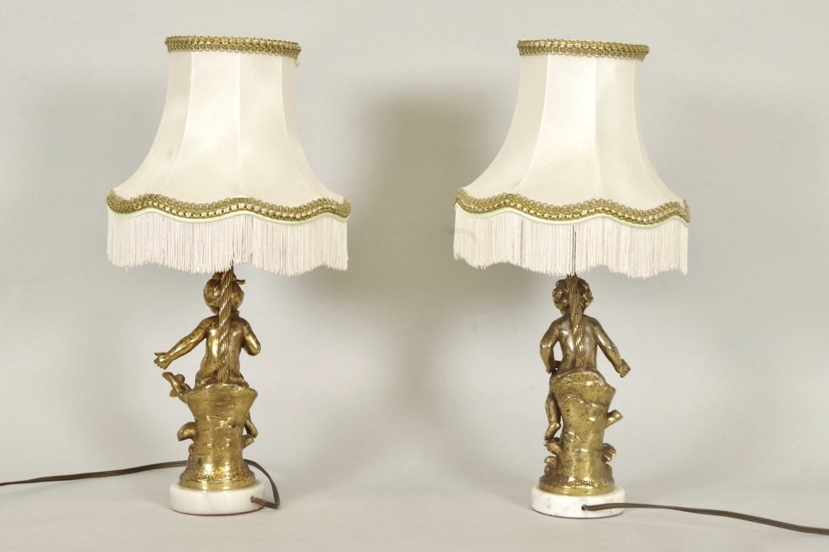 Hippolyte François MOREAU -Paire de lampes Napoléon III-photo-7