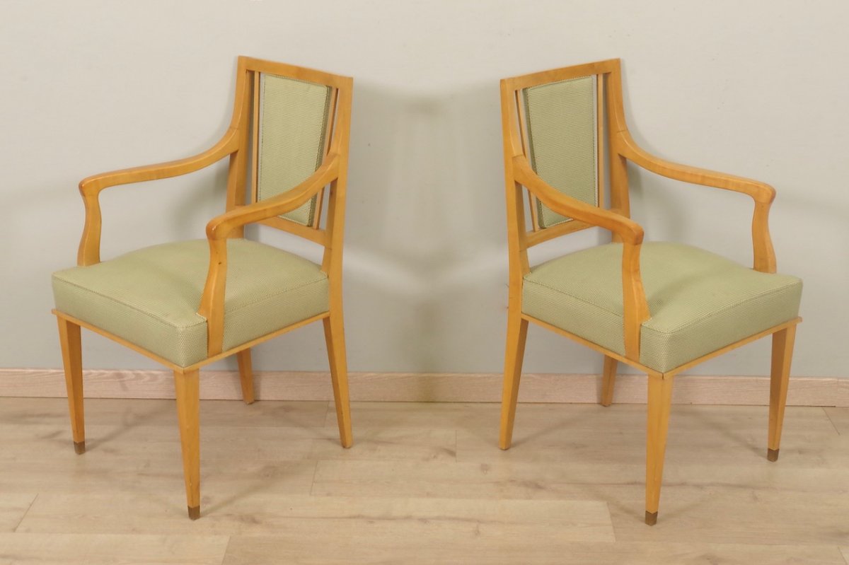 Pair Of Armchairs 1940 Jean Desnos Style-photo-2